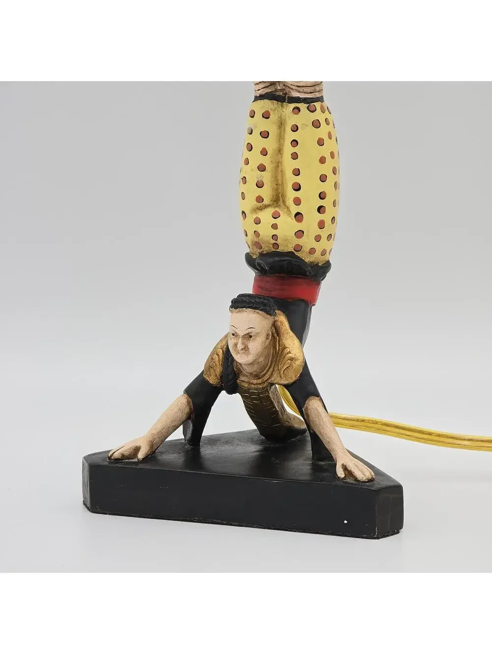 Vintage Asian Acrobat Candlestick Lamp